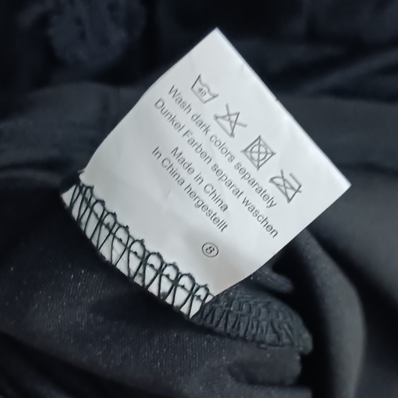 Belle Poque Dress Lace Overlay Black Midi High Low Hem M - Picture 7 of 8